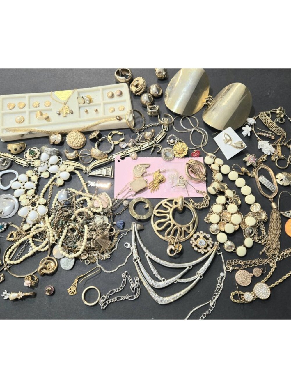 Gold Tone Mixed Jewelry Lot For Crafting